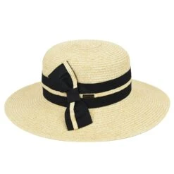 Claudia Side Bow - Betmar Straw Boater Hat -Bailey Store H B1951H NAT 1