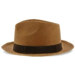 Williamsburg - Brooklyn Toast Straw Pinch Front Fedora Hat - BKN1469 -Bailey Store H BKN1469 TEA 2a