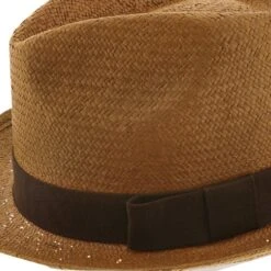 Williamsburg - Brooklyn Toast Straw Pinch Front Fedora Hat - BKN1469 -Bailey Store H BKN1469 TEA 4a