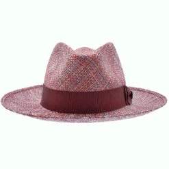 Summertime Stroll - Dobbs Straw Fedora Hat (Limited Edition) -Bailey Store H DSSMTS MAROON 1a