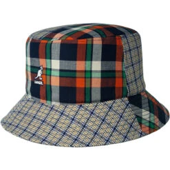 Kangol Plaid Mashup Cotton Bucket Hat -Bailey Store H K5297 GOLD
