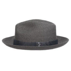 Avant Garde - Santana Natural Hemp Braid Straw Fedora Hat -Bailey Store H SAN715 GREY 2edit