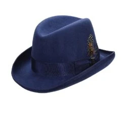 Valerio - Stacy Adams Royal Wool Felt Homburg Hat -Bailey Store H SAW545 ROYAL 0sa