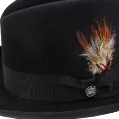 Homburg - Stetson Fur Felt Homburg Hat - TFHOMBB -Bailey Store H TFHOMBB BLK 4g