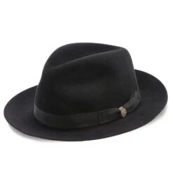 Stetson Keane Fur Felt Fedora Hat 23 Stetson Keane Fur Felt Fedora Hat -Bailey Store H TFKEAN BLK 1d