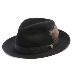 Stetson Keane Fur Felt Fedora Hat 31 Stetson Keane Fur Felt Fedora Hat -Bailey Store H TFKEAN BLK 5d