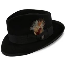 Whippet - Stetson Fur Felt Fedora Hat - TFWIPTB -Bailey Store H TFWIPTB BLK 0c