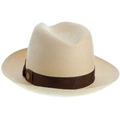 Ibarra - Stetson Panama Straw Fedora Hat -Bailey Store H TSIBRA BLEACH 6a