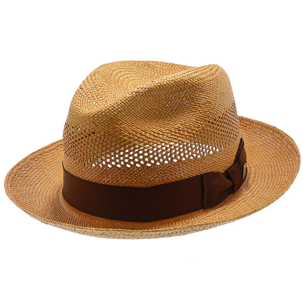 Brentwood - Stetson Shantung Straw Fedora Hat 2 Brentwood - Stetson Shantung Straw Fedora Hat - Image 2