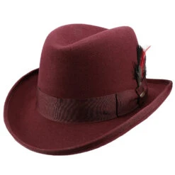 Dashing - Scala WF545 Wool Felt Homburg Hat -Bailey Store H WF545 BURG 0a