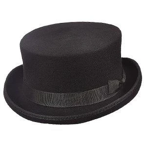 Hugo - Scala WF570 Black Wool Felt SteamPunk Top Hat 1 Hugo - Scala WF570 Black Wool Felt SteamPunk Top Hat