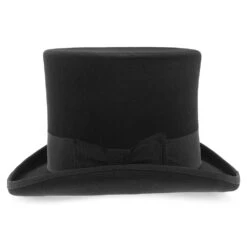 Mad Hatter - Walrus Hats Wool Felt 6 In. Height Victorian Top Hat - H7020 -Bailey Store H2020 BLK 2e