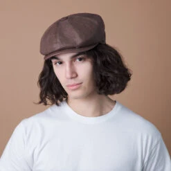 Regal - Walrus Hats Linen/Cotton 8 Panel Newsboy Cap -Bailey Store H3001 BRN mo m1