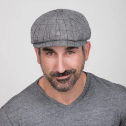 Innovator - Walrus Hats Grey Plaid Polyester 8 Panel Newsboy Cap -Bailey Store H3006 PLGY mo m1