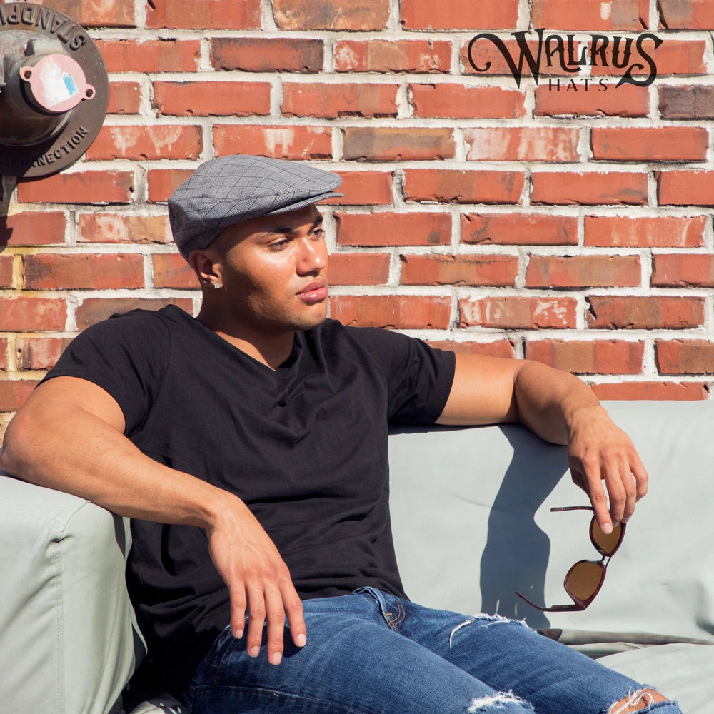 Director - Walrus Hats Grey Plaid Polyester Ivy Cap 10 Director - Walrus Hats Grey Plaid Polyester Ivy Cap - Image 10