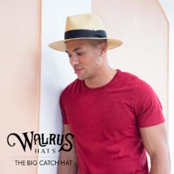 Big Catch - Walrus Hats Natural Paper Braid Straw Fedora Hat W/ Band 39 Big Catch - Walrus Hats Natural Paper Braid Straw Fedora Hat W/ Band -Bailey Store H4001 NATBLK mo m6