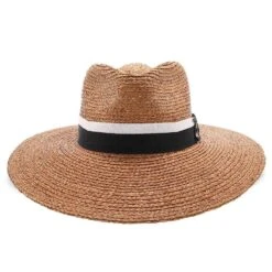 South Beach - Walrus Hats Natural Raffia Straw Fedora Hat 23 South Beach - Walrus Hats Natural Raffia Straw Fedora Hat -Bailey Store H4003 NATBLK 1c
