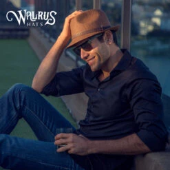 Driftwood - Walrus Hats Brown Paper Braid Straw Fedora Hat -Bailey Store H4006 BRN mo m1