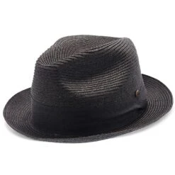 Peninsula - Walrus Hats Straw Fedora Hat W/ Band -Bailey Store H4007 BLK 1c