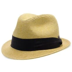 Peninsula - Walrus Hats Straw Fedora Hat W/ Band -Bailey Store H4007 NATBLK 0c