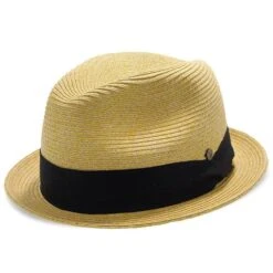 Peninsula - Walrus Hats Straw Fedora Hat W/ Band -Bailey Store H4007 NATBLK 1c