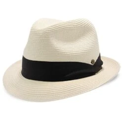 Peninsula - Walrus Hats Straw Fedora Hat W/ Band -Bailey Store H4007 WHITE 0c