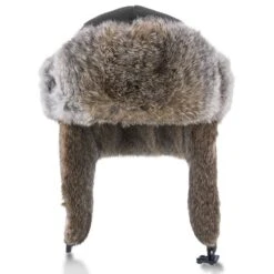 Walrus Hats Genuine Rabbit Fur Brown Trapper Hat -Bailey Store H5600RB BK 2a