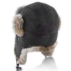 Walrus Hats Genuine Rabbit Fur Brown Trapper Hat -Bailey Store H5600RB BK 3a