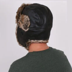 Walrus Hats Genuine Rabbit Fur Brown Trapper Hat -Bailey Store H5600RB BK mo m2