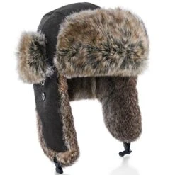 Walrus Hats Faux Fur Brown Trapper Hat 23 Walrus Hats Faux Fur Brown Trapper Hat -Bailey Store H5601FXRB BK 1b