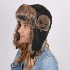 Walrus Hats Faux Fur Brown Trapper Hat 39 Walrus Hats Faux Fur Brown Trapper Hat -Bailey Store H5601FXRB BK mo f1