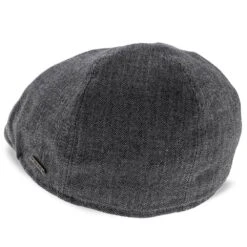 Walrus Hats Luxe Checkmate Duckbill Polyester Flat Cap 38 Walrus Hats Luxe Checkmate Duckbill Polyester Flat Cap -Bailey Store H6021 6012DRKGRY 4a