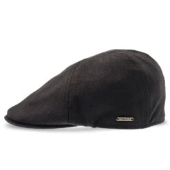 Walrus Hats Luxe Checkmate Duckbill Polyester Flat Cap 35 Walrus Hats Luxe Checkmate Duckbill Polyester Flat Cap -Bailey Store H6021 6013BLK 3a