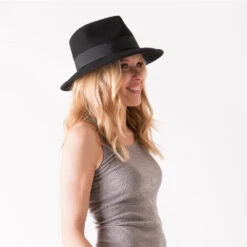 Capital - Walrus Crushable Hat Wool Felt Fedora - H7000 -Bailey Store H7000 BLK mo f1