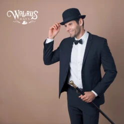 The Legend - Walrus Hats Black Wool Felt Bowler Hat - H7003 29 The Legend - Walrus Hats Black Wool Felt Bowler Hat - H7003 -Bailey Store H7003 BLK mo m1