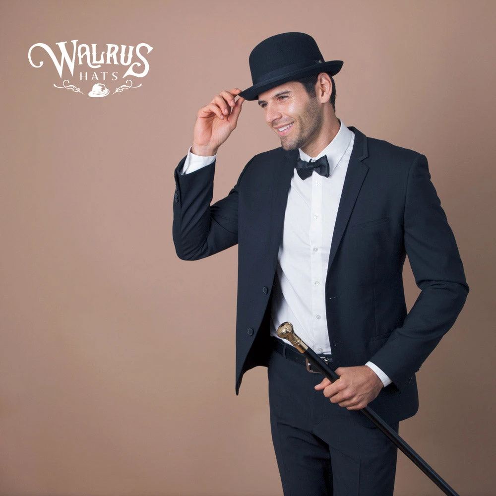 The Legend - Walrus Hats Black Wool Felt Bowler Hat - H7003 14 The Legend - Walrus Hats Black Wool Felt Bowler Hat - H7003 - Image 14