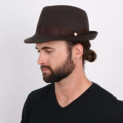 Triumph - Walrus Hats Grey Wool Felt Trilby Hat - H7004 -Bailey Store H7004 BRN mo m2