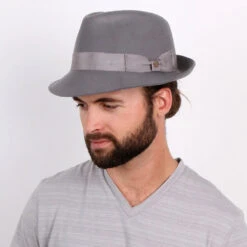 Triumph - Walrus Hats Grey Wool Felt Trilby Hat - H7004 -Bailey Store H7004 GY mo m2