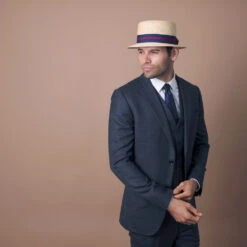 Classic - Walrus Hats Natural Straw Boater Hat - H7005 20 Classic - Walrus Hats Natural Straw Boater Hat - H7005 -Bailey Store H7005 NAT mo m1 v2