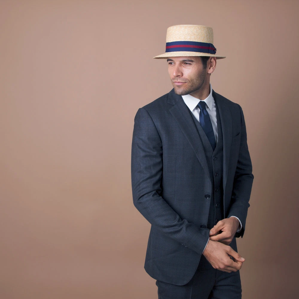 Classic - Walrus Hats Natural Straw Boater Hat - H7005 9 Classic - Walrus Hats Natural Straw Boater Hat - H7005 - Image 9