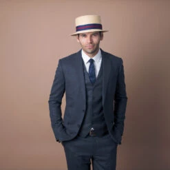 Classic - Walrus Hats Natural Straw Boater Hat - H7005 21 Classic - Walrus Hats Natural Straw Boater Hat - H7005 -Bailey Store H7005 NAT mo m2 v2