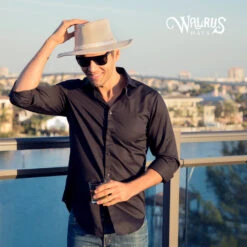 Boatsman Charter - Walrus Hats Tan Canvas Fabric Outback Hat - H7012 -Bailey Store H7012 TAN mo m2 v2