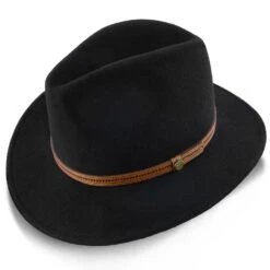 Big Sur - Walrus Hats Dark Brown Wool Felt Safari Hat -Bailey Store H7014 BLK 1b