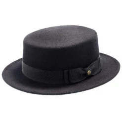 Whistler - Walrus Hats Black Wool Felt Pork Pie Hat - H7016 -Bailey Store H7016 BLK 0a