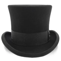 Mad Hatter - Walrus Hats Wool Felt 6 In. Height Victorian Top Hat - H7020 -Bailey Store H7020 BLK 1e