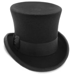 Mad Hatter - Walrus Hats Wool Felt 6 In. Height Victorian Top Hat - H7020 -Bailey Store H7020 BLK 3e