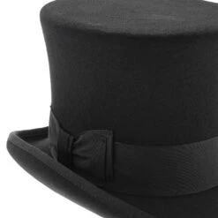 Mad Hatter - Walrus Hats Wool Felt 6 In. Height Victorian Top Hat - H7020 -Bailey Store H7020 BLK 4e