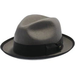 Layover - Walrus Hats Center Dent Wool Felt Fedora Hat -Bailey Store H7023 GY 0a