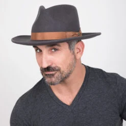 Jetsetter - Walrus Hats Grey Center Dent Wool Felt Fedora Hat -Bailey Store H7030 GY mo m1