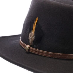 Sightseer - Walrus Hats Wool Fedora Hat -Bailey Store H7039 BLK 3a